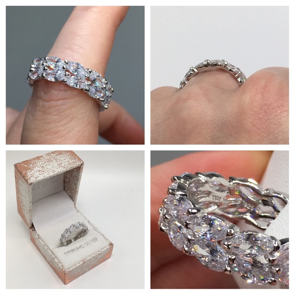 14k white gold eternity ring band 10 ct diamond - Picture 8 of 8